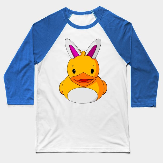 Easter Bunny Rubber Duck Baseball T-Shirt by Alisha Ober Designs